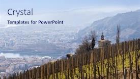  Presentation with vineyard - Presentation enhanced with grand-cru-vineyard-and-chapel background and a sky blue colored foreground