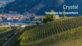  Presentation with vineyard - PPT layouts having grand-cru-vineyard-and-chapel background and a ocean colored foreground
