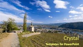  Presentation with vineyard - Presentation consisting of grand-cru-vineyard-and-chapel background and a tawny brown colored foreground