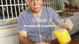  Presentation with orange juice - PPT layouts having grand father - grandfather drinking orange juice background and a  colored foreground