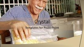  Presentation with breakfast cereal - PPT layouts consisting of grand father - grandfather having breakfast background and a  colored foreground