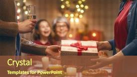  Presentation with merry christmas - Presentation theme consisting of grand father - merry christmas happy family are background and a  colored foreground