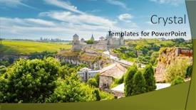  Presentation with popular - Presentation design enhanced with grand-fortress-of-eastern-europe background and a light blue colored foreground