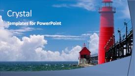  Presentation with lake - Colorful slide deck enhanced with grand-haven-south-pierhead-inner backdrop and a teal colored foreground