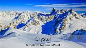  Presentation with alps - Presentation design consisting of grand jorasses aiguille du midi french alps background and a light blue colored foreground