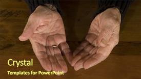  Presentation with wedding ring - Amazing presentation having grand ma - open old hands with wedding-ring backdrop and a tawny brown colored foreground