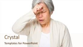  Presentation with headache - Presentation theme featuring grand ma - retired woman feeling headache background and a lemonade colored foreground