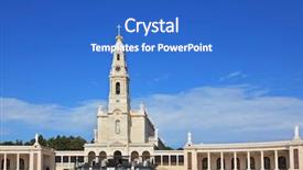  Presentation with memorial - Amazing PPT layouts having grand memorial and religious complex in the small portuguese town of fatima a huge tower and a marble colonnade around the square backdrop and a cobalt blue colored foreground
