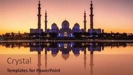  Presentation with abu dhabi - Presentation design enhanced with grand-mosque-at-twilight background and a coral colored foreground