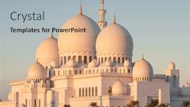  Presentation with abu dhabi - Presentation consisting of grand-mosque-in-abu-dhabi background and a light gray colored foreground