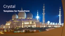  Presentation with abu dhabi united arab emirates - PPT theme with grand-mosque-in-abu-dhabi background and a  colored foreground
