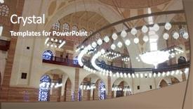  Presentation with bahrain - PPT theme having grand mosque in bahrain background and a violet colored foreground