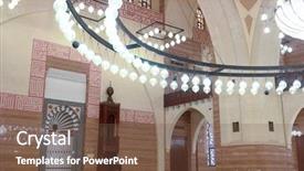  Presentation with bahrain - Cool new PPT theme with grand mosque in bahrain backdrop and a tawny brown colored foreground