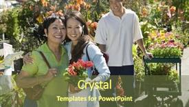  Presentation with family shopping - PPT theme with grand mother - family shopping for plants background and a tawny brown colored foreground