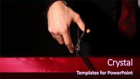  Presentation with grand opening - Presentation theme with grand opening - hand of a businessman background and a wine colored foreground