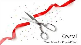  Presentation with confetti - Slides featuring grand opening illustrated background and a white colored foreground