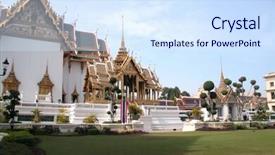  Presentation with bangkok - Slides consisting of grand palace bangkok thailand background and a sky blue colored foreground