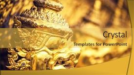  Presentation with bangkok - Beautiful presentation design featuring grand palace garuda wat phra backdrop and a yellow colored foreground