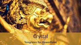  Presentation with bangkok - Presentation theme with grand palace garuda wat phra background and a gold colored foreground