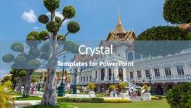  Presentation with bangkok - Beautiful presentation featuring grand palace in bangkok thailand backdrop and a teal colored foreground