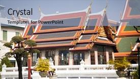  Presentation with bangkok - Audience pleasing presentation theme consisting of grand palace in bangkok thailand backdrop and a light blue colored foreground