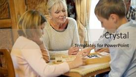  Presentation with parents - Presentation consisting of grand-parents with grandkids playing background and a coral colored foreground