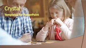  Presentation with parents - Presentation design with grand-parents with grandkids playing background and a tawny brown colored foreground
