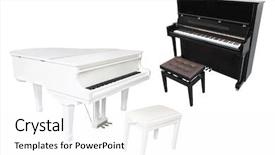  Presentation with piano - Amazing presentation having electronic musical instruments - grand piano isolated backdrop and a white colored foreground