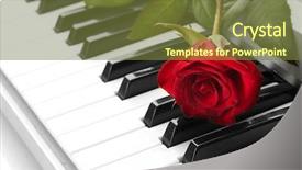  Presentation with rose falling animation - Presentation theme enhanced with white keys electronic piano music - background of synthesizer keyboard background and a tawny brown colored foreground