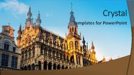  Presentation with brussels - Amazing PPT layouts having grand place at brussels belgium backdrop and a light blue colored foreground