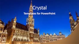  Presentation with secret place - PPT theme consisting of grand place in brussels belgium background and a navy blue colored foreground