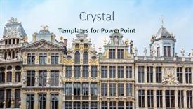  Presentation with brussels - Slides with grand place - landmark of brussels background and a sky blue colored foreground
