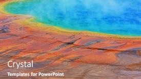  Presentation with wyoming - Theme consisting of grand-prismatic-spring-in-midway background and a coral colored foreground