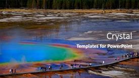  Presentation with yellowstone - Beautiful PPT layouts featuring grand-prismatic-spring-in-yellowstone backdrop and a ocean colored foreground