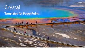  Presentation with yellowstone - Presentation theme with grand-prismatic-spring-in-yellowstone background and a teal colored foreground