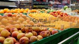  Presentation with supermarket - Audience pleasing presentation consisting of grand prix - shelf with fruits in large backdrop and a gold colored foreground