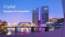  Presentation with usa - Cool new theme with grand-rapids-michigan-usa-downtown backdrop and a light blue colored foreground