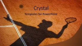  Presentation with court - Amazing PPT theme having grand slam - clay tennis court and player backdrop and a red colored foreground