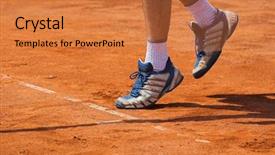  Presentation with lawn tennis a hard court - PPT theme with grand slam - clay tennis court with tennis background and a coral colored foreground