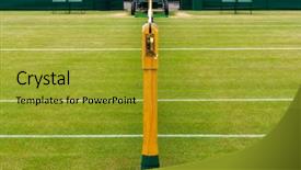  Presentation with court - Presentation design consisting of grand slam - detail of a lawn tennis background and a  colored foreground