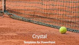  Presentation with lawn tennis a hard court - Beautiful PPT theme featuring grand slam - detail of clay tennis court backdrop and a  colored foreground
