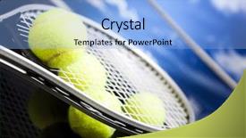  Presentation with tennis - Slide deck featuring grand slam - sport tennis racket and balls background and a  colored foreground