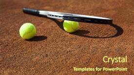  Presentation with squash sport racket - Colorful presentation theme enhanced with grand slam - sport tennis racket and balls backdrop and a  colored foreground