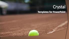  Presentation with court - Slide set enhanced with grand slam - tennis ball on court background and a dark gray colored foreground