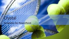  Presentation with tennis - Beautiful theme featuring grand slam - tennis ball backdrop and a light blue colored foreground