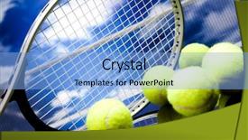  Presentation with tennis ball in the corner - Slide deck consisting of grand slam - tennis ball background and a light blue colored foreground