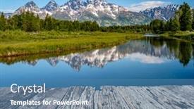  Presentation with usa - Beautiful presentation theme featuring grand-teton-mountains-from-schwabacher backdrop and a teal colored foreground