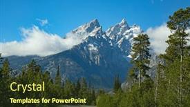  Presentation with teton - Presentation theme featuring grand-teton-national-park-wyoming background and a tawny brown colored foreground