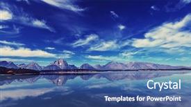  Presentation with teton - Beautiful PPT theme featuring grand teton national park backdrop and a ocean colored foreground
