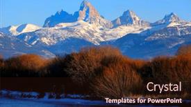  Presentation with ice mountain - Slide set enhanced with grand-tetons-mountain-range and a wine colored foreground